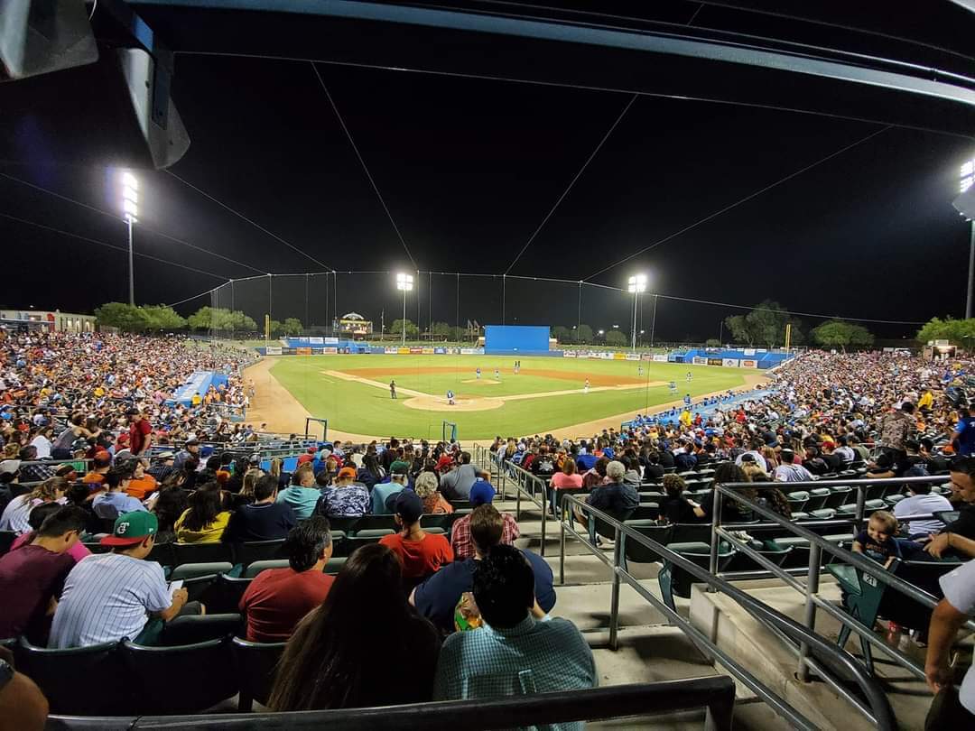 Packed Kino Stadium during Mexican Baseball Fiesta